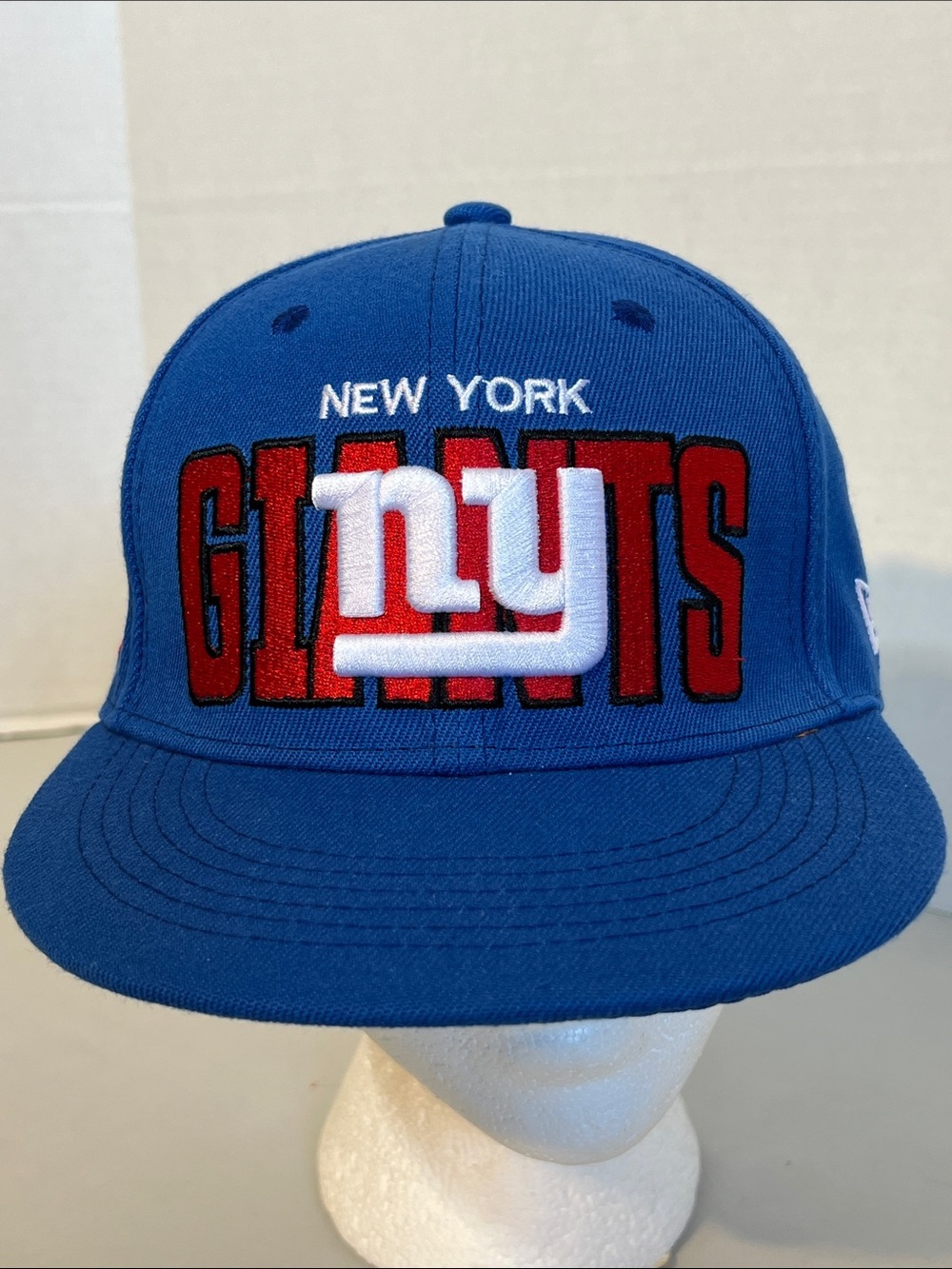 NFL New Era New York Giants Blue Red White Embroidered Snapback Hat Football